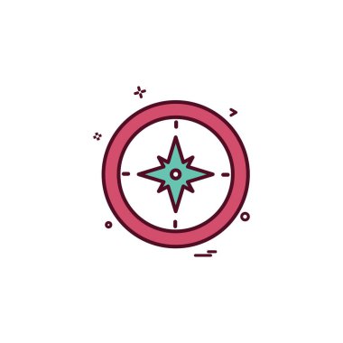 Pusula Kuzey Güney Doğu Batı simge vektör tasarımı