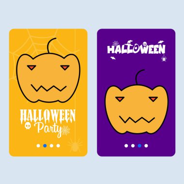 Mutlu Cadılar Bayramı davetiyesi ile kabak vektör tasarımı