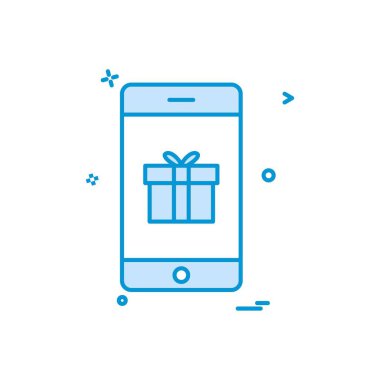 Mobil hediye kutusu simge vektör tasarımı