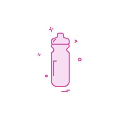 Şişe simgesi tasarım, renkli vektör çizim