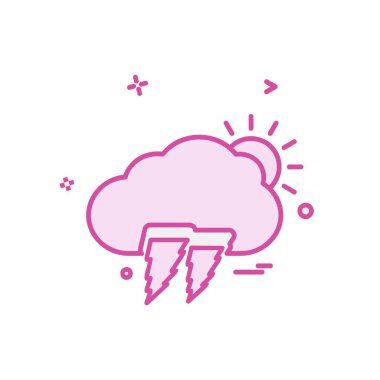 Bulut simgesi tasarım, renkli vektör çizim