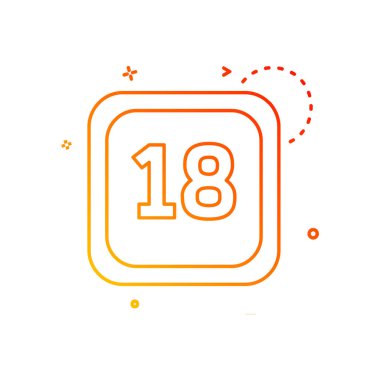 18 tarihi takvim simge tasarlamak vektör