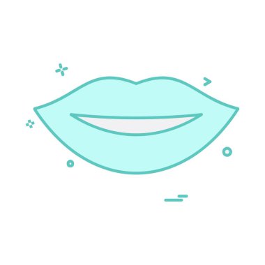 Dudak düz simge vektör çizim 