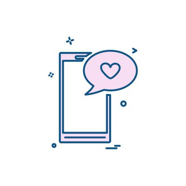 Sevgililer günü simgesi tasarım, renkli vektör çizim