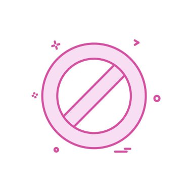 Değil izin verilen simgesi tasarım, renkli vektör çizim