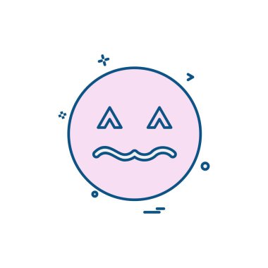 Emoji simgesi tasarım, renkli vektör çizim