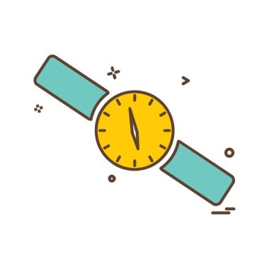 Saat simgesi tasarım, renkli vektör çizim