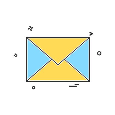 E-posta simgesi tasarım, renkli vektör çizim