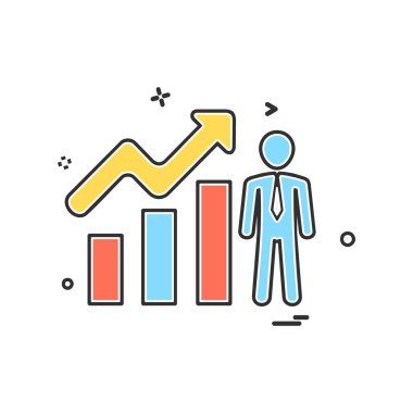 İş grafiği düz simge vektör çizim 