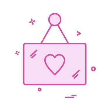 Sevgililer günü simgesi tasarım, renkli vektör çizim