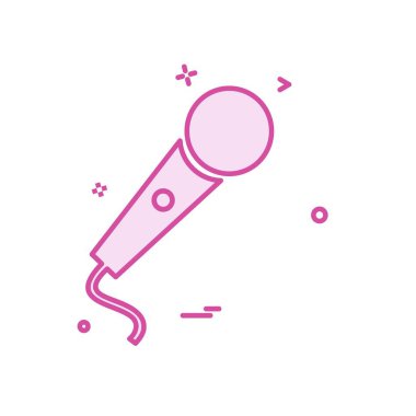 Mikrofon simgesi tasarım, renkli vektör çizim