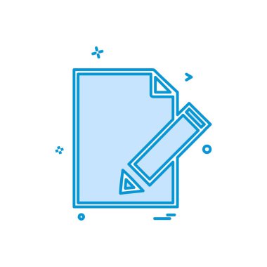 Belge simgesi tasarım vektörünü düzenle 