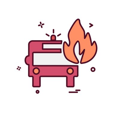 İtfaiye aracı simgesi tasarım vektörü