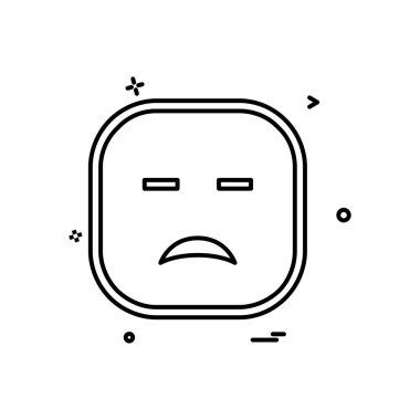 Üzgün emoji simgesi tasarım, renkli vektör çizim