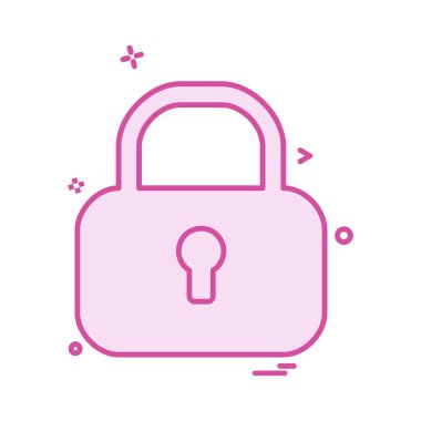 kilit düz simge vektör çizim 