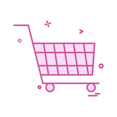 Sepeti simgesi tasarım, renkli vektör çizim