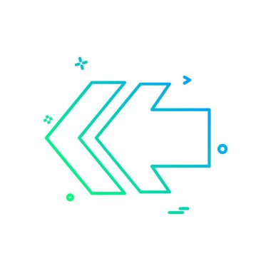 Sol ok simgesi tasarım vektörü