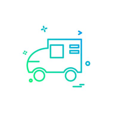 Araç simgesi tasarım, renkli vektör çizim