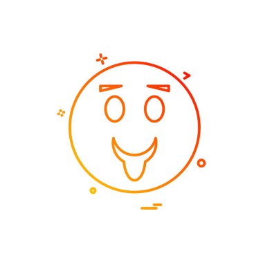 Emoji simgesi tasarım, renkli vektör çizim