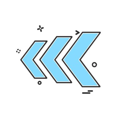 Sol ok simgesi tasarım vektörü