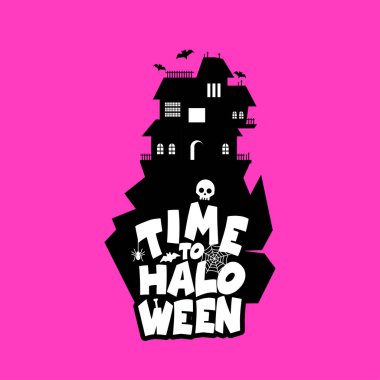 Cadılar Bayramı tasarım tipografi ve koyu arka plan vektör