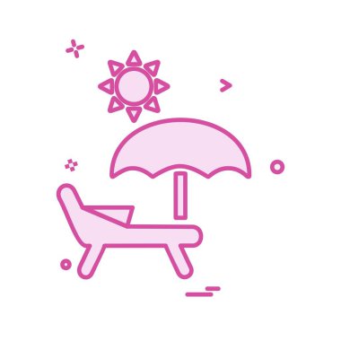 Plaj simgesi tasarım vektörü