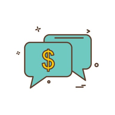 Dolar simgesi tasarım, renkli vektör çizim