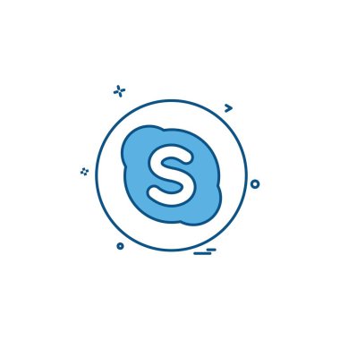 medya ağ sosyal skype simge vektör 