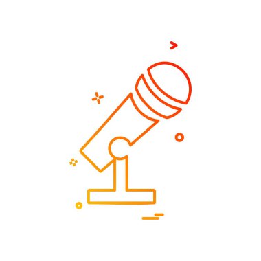 Mikrofon simgesi tasarım, renkli vektör çizim