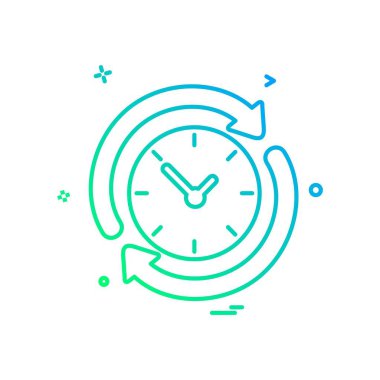 Saat simgesi tasarım, renkli vektör çizim