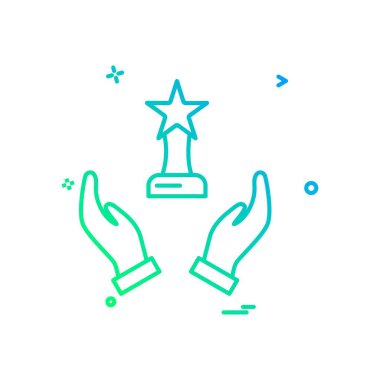 El kupa ödül simge vektör tasarımı