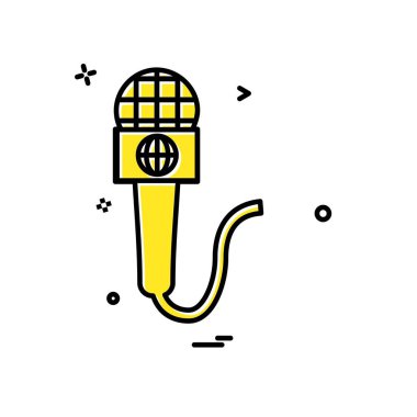 Mikrofon simgesi tasarım vektörü