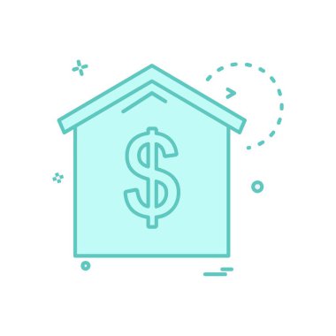 Dolar simgesi tasarım, renkli vektör çizim