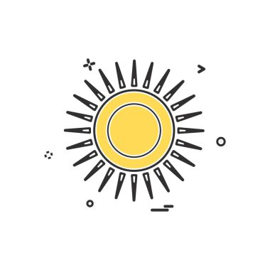 Güneş simgesi tasarım, renkli vektör çizim