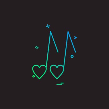 Kalp simgesi tasarım, Sevgililer günü için vektör çizim