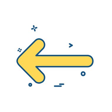 Sol ok simgesi tasarım vektörü