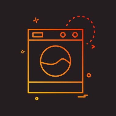Çamaşır makinesi simgesi tasarım vektörü