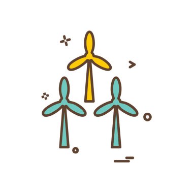 Hava türbini simgesi tasarım vektörü