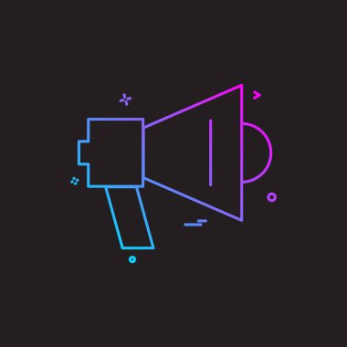 Hoparlör simgesi tasarım, renkli vektör çizim 