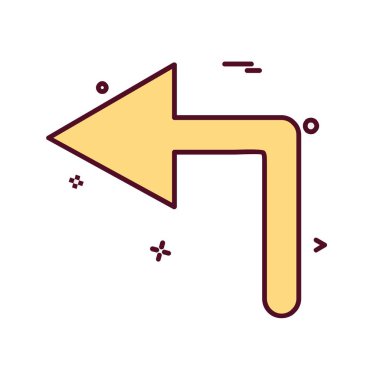 Sol ok simgesi tasarım vektörü