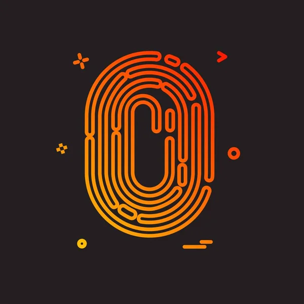 Finger Print Icon Design Vector — Stock Vector