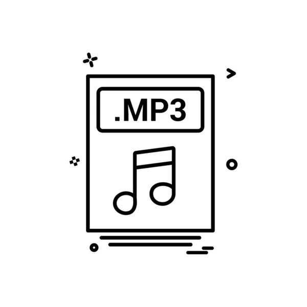 Bestand Bestanden Mp3 Pictogram Vector Design — Stockvector