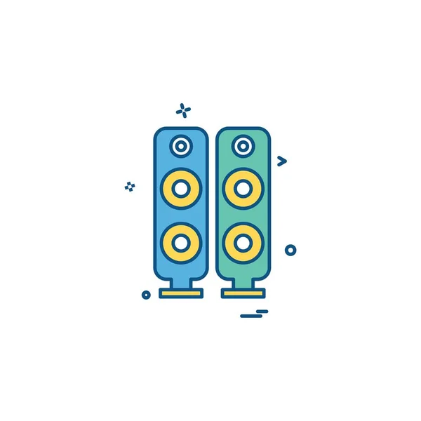 Hoparlör Simgesi Tasarım Renkli Vektör Çizim — Stok Vektör