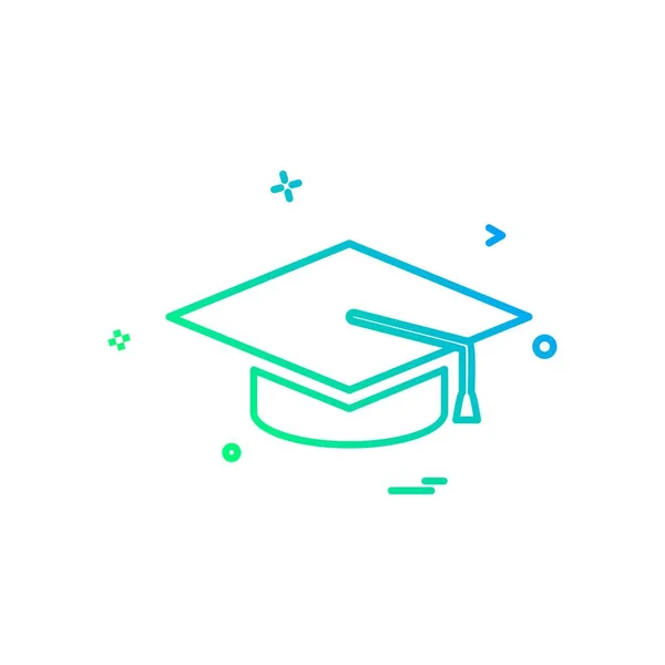 College Education Graduation Cap Hat University Icon Vector Design — Stock Vector