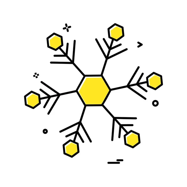 Gewoon Sneeuwvlok Pictogram Witte Achtergrond — Stockvector