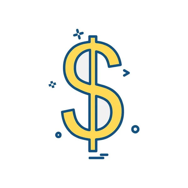 Dollar Icon Design Colorful Vector Illustration — Stock Vector