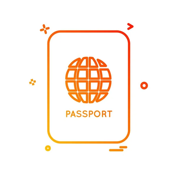 Pasaporte Icono Diseño Vector — Vector de stock