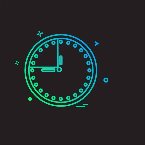 Reloj Icono Plano Vector Ilustración — Archivo Imágenes Vectoriales