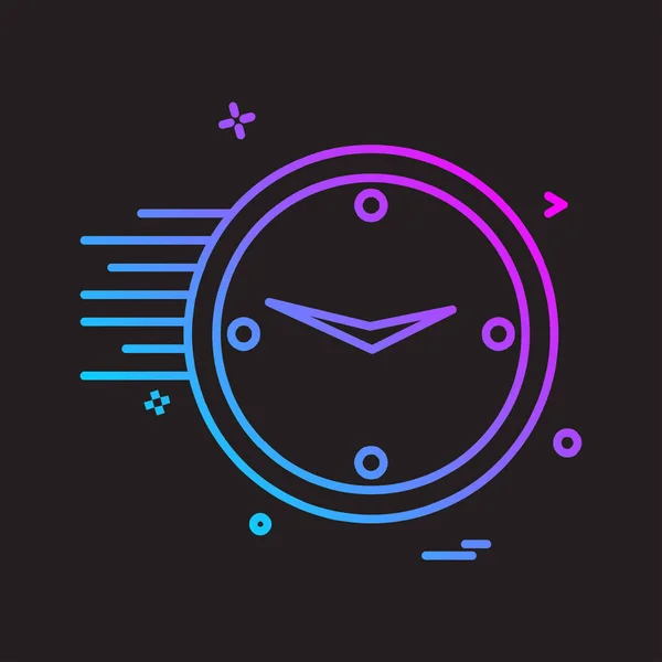 Uhr Flache Icon Vektor Illustration — Stockvektor