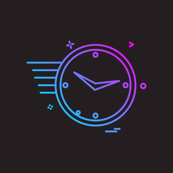 Reloj Icono Plano Vector Ilustración — Vector de stock